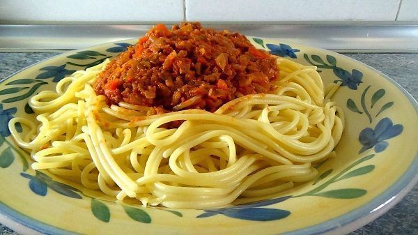 Valor nutricional del spaghetti a la boloñesa