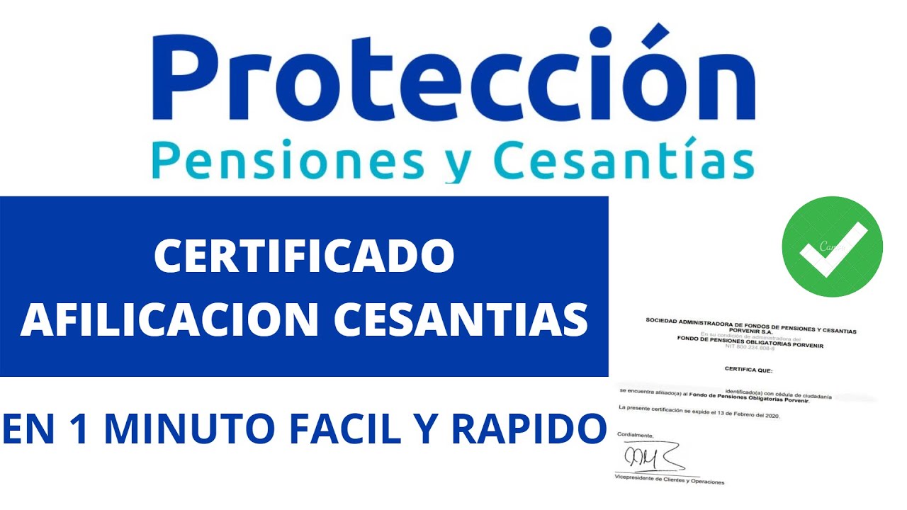 Certificado de pensiones de protección