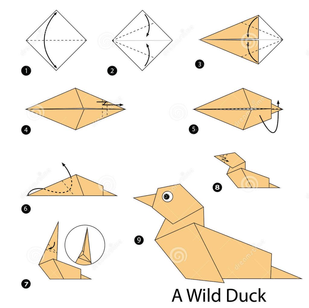Cómo hacer un pato de papel doblado